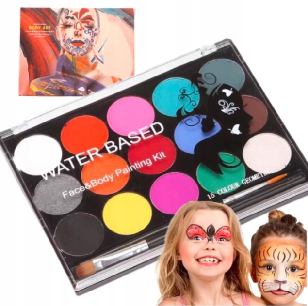 FARBY FARBKI DO MALOWANIA TWARZY I CIAŁA PREMIUM ZMYWALNE DZIECI BEZPIECZNE