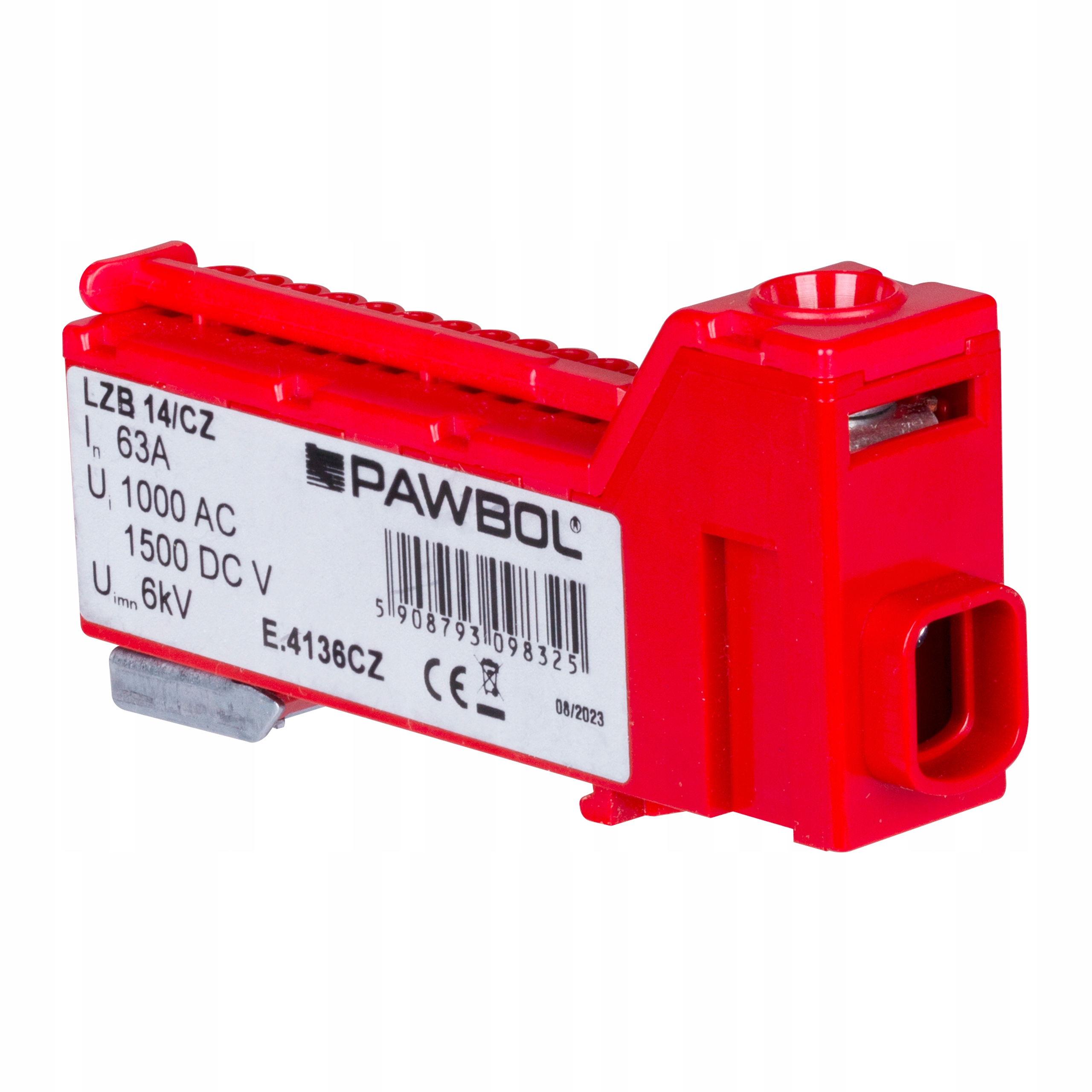 LISTWA ZACISKOWA BEZGWINTOWA NA SZYNĘ DIN TH35 CZERWONA Rodzaj uniwersalne