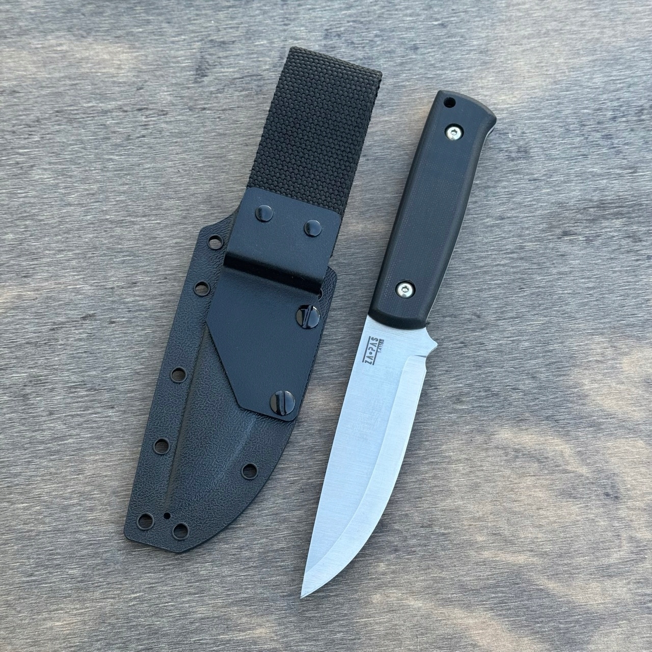 Nůž terénní Za-pas Knives Biwi satinované ostří 1.4116S černý G10 pouzdro