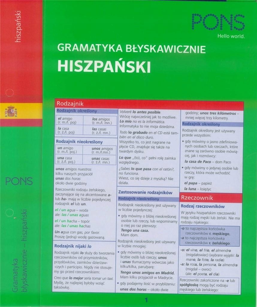 GRAMATYKA BŁYSKAWICZNIE. HISZPAŃSKI PONS PRACA ZBIOROWA
