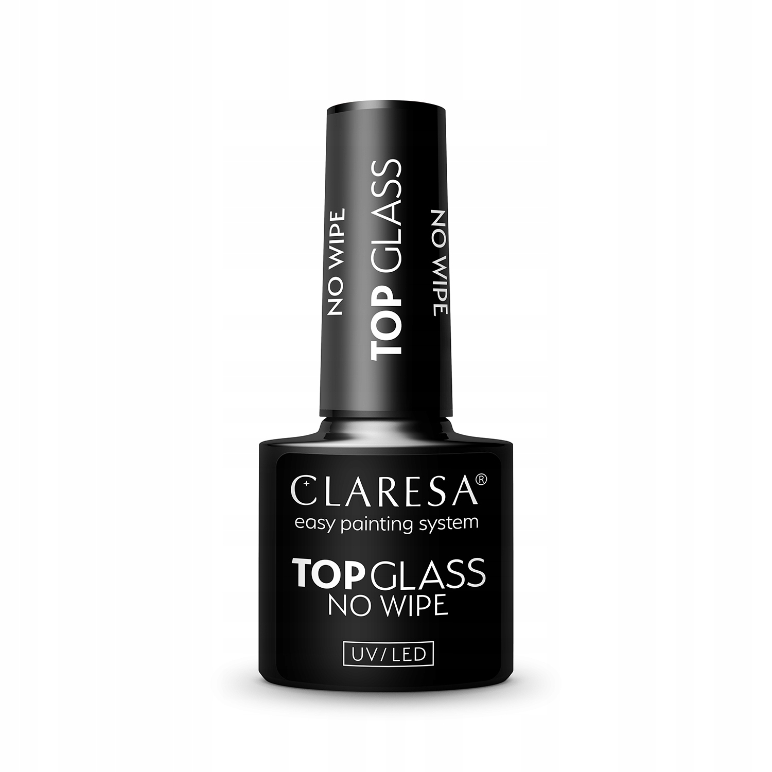 CLARESA TOP GLASS NO WIPE -5g EFEKT MOKRYCH PAZNOKCI, HARTOWANE SZKŁO