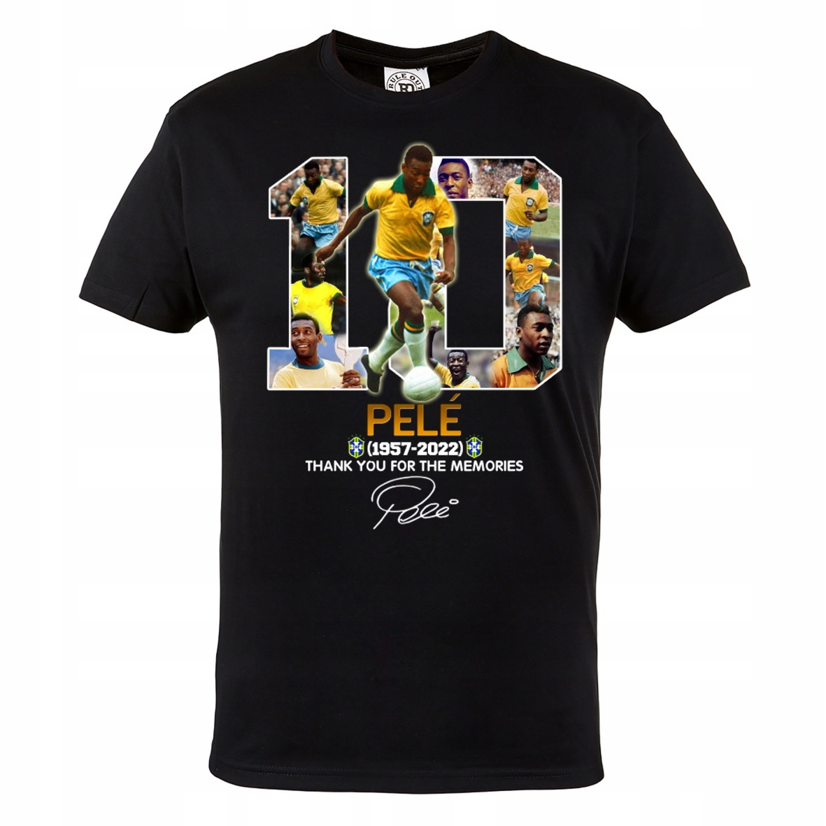 

Męska Koszulka Piłkarska Brazylia 10 Pele Autograf