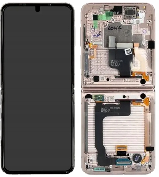100% Originální LCD displej Rámeček Samsung Z Flip 4(5G) F721B Rose Gold