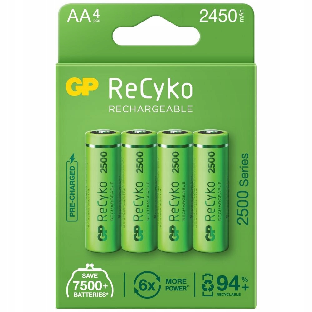 4 x akumulatorki GP ReCyko 2500 AA R6 2450mAh