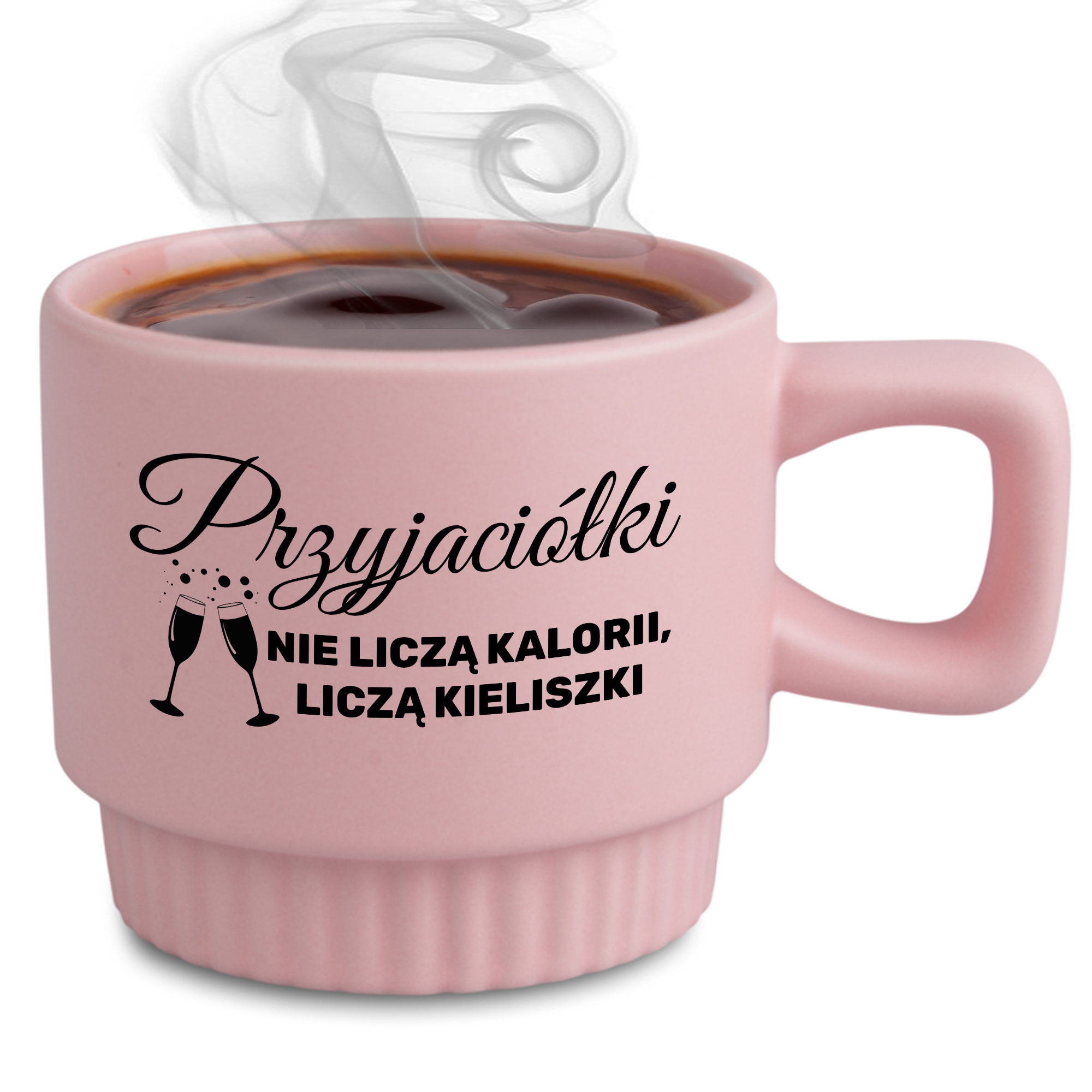 Ryflovaný hrnček Ružový Kamarátky Počítajú Poháre Ako darček pre ňu