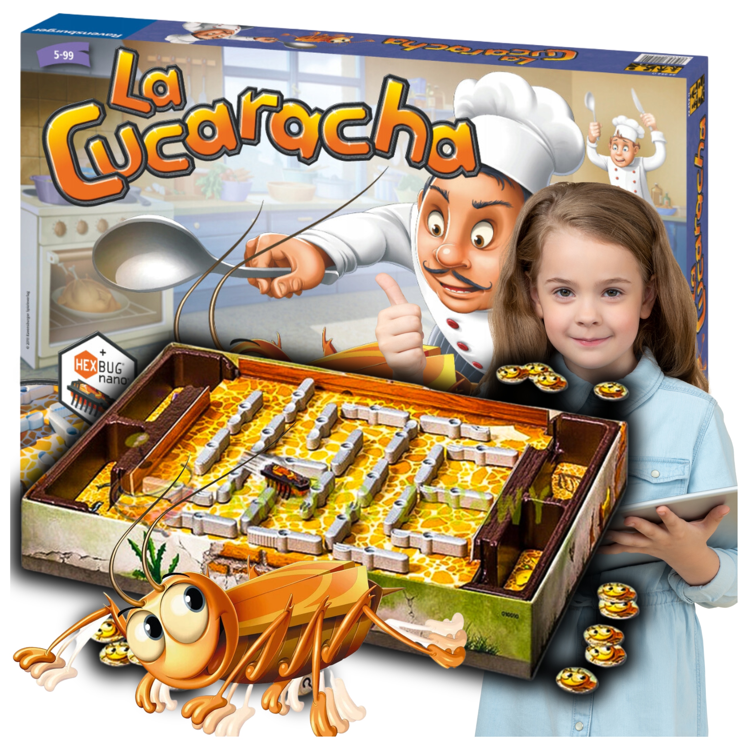 GRA PLANSZOWA ZRĘCZNOŚCIOWA ZESTAW LA CUCARACHA ZŁAP KARALUCH DLA DZIECI