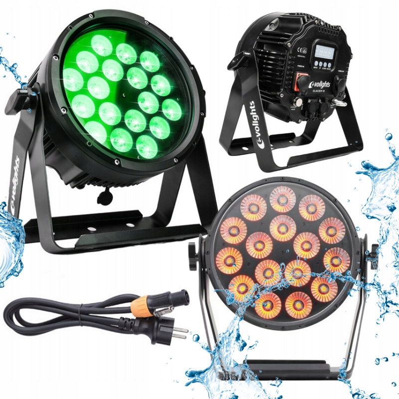 Reflektor Par 18x12W Rgbwa-uv Venkovní Osvětlení Evolights Glacier 18