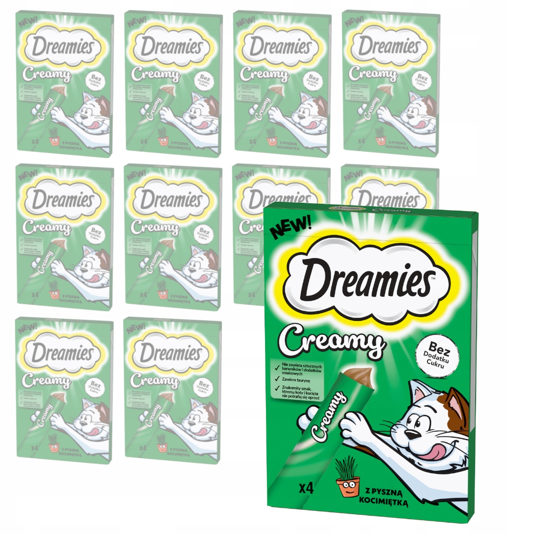 Levně Sada Dreamies Creamy 11x40g Krémová Pamlsek pro kočky s koťátkem