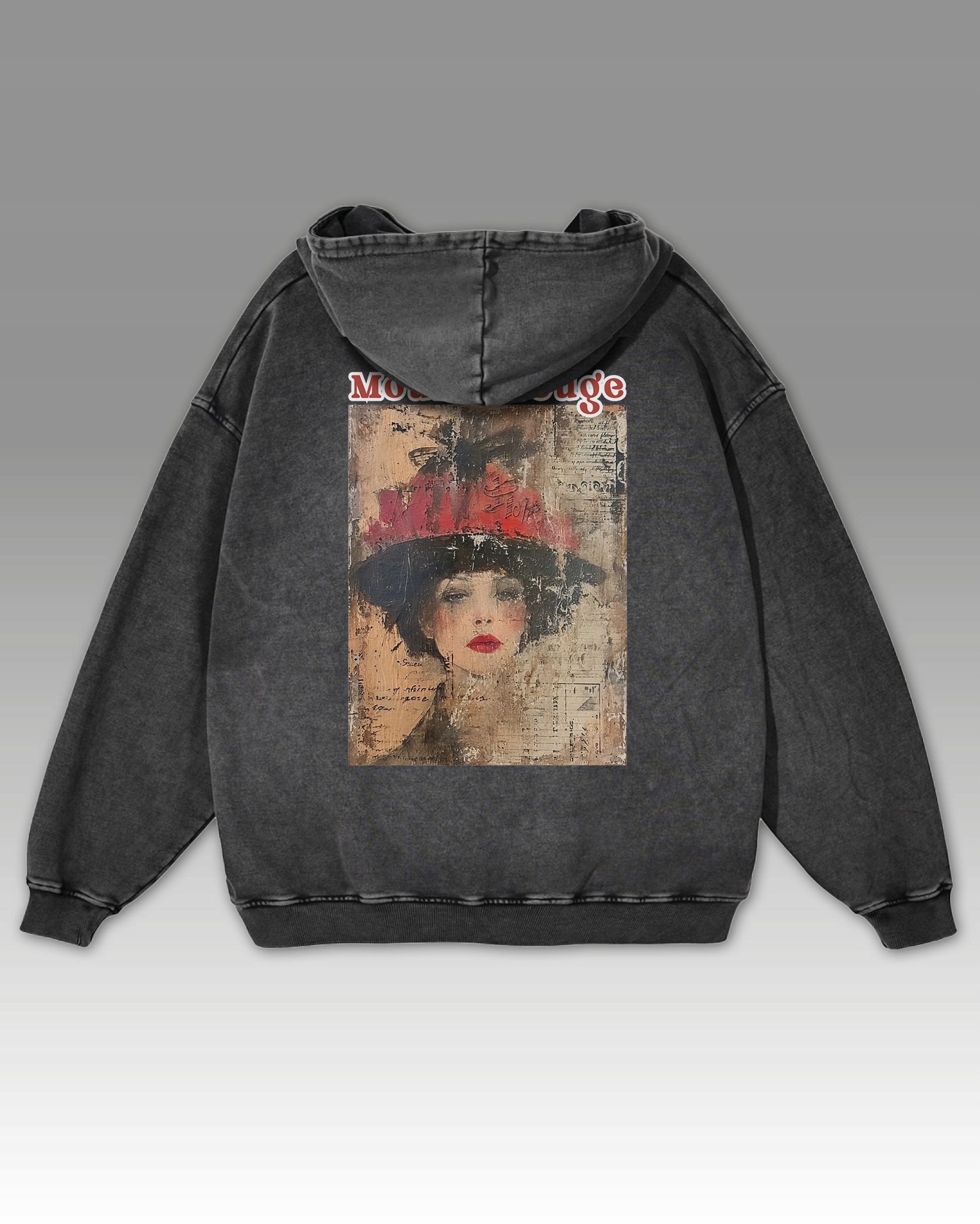 Mikina Moulin Rouge Retro Vintage Musical Paříž Umění Grafitová L