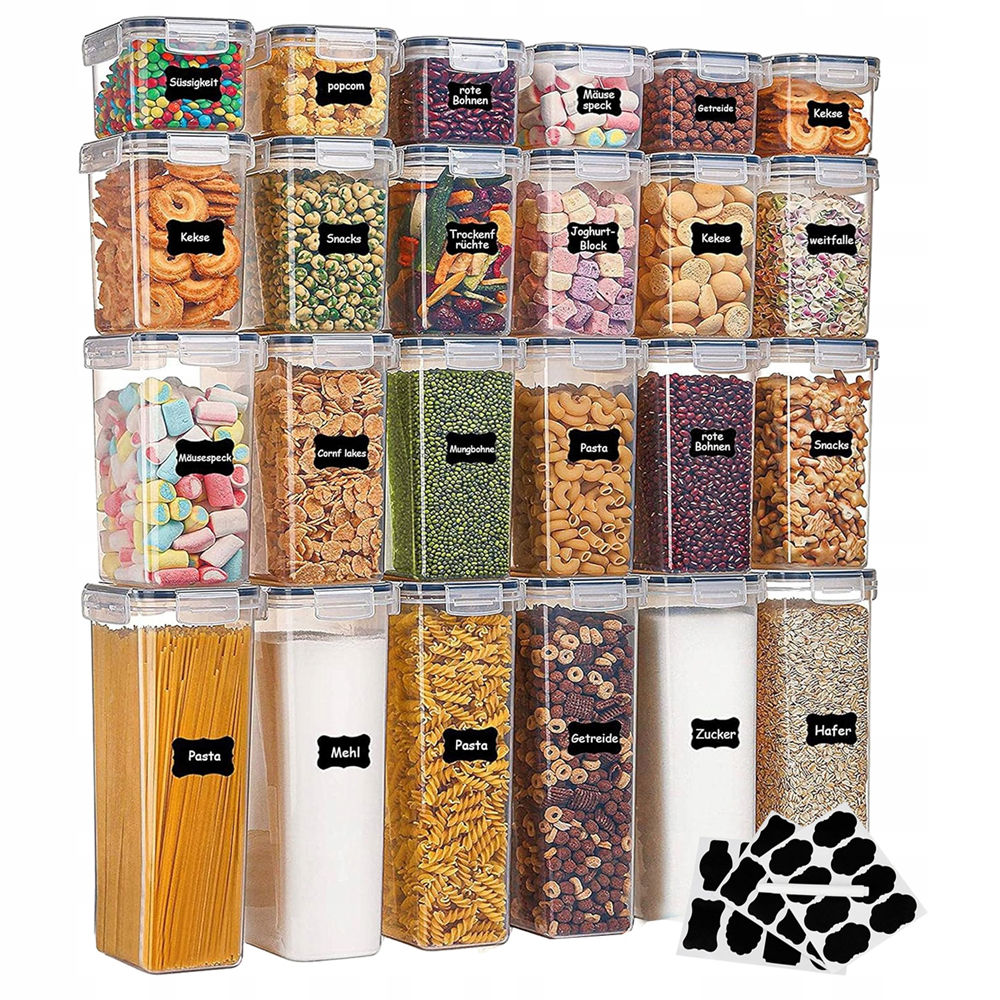 Nádoby Na Koření Čtvercové 24 Ks Nástavce Štítky