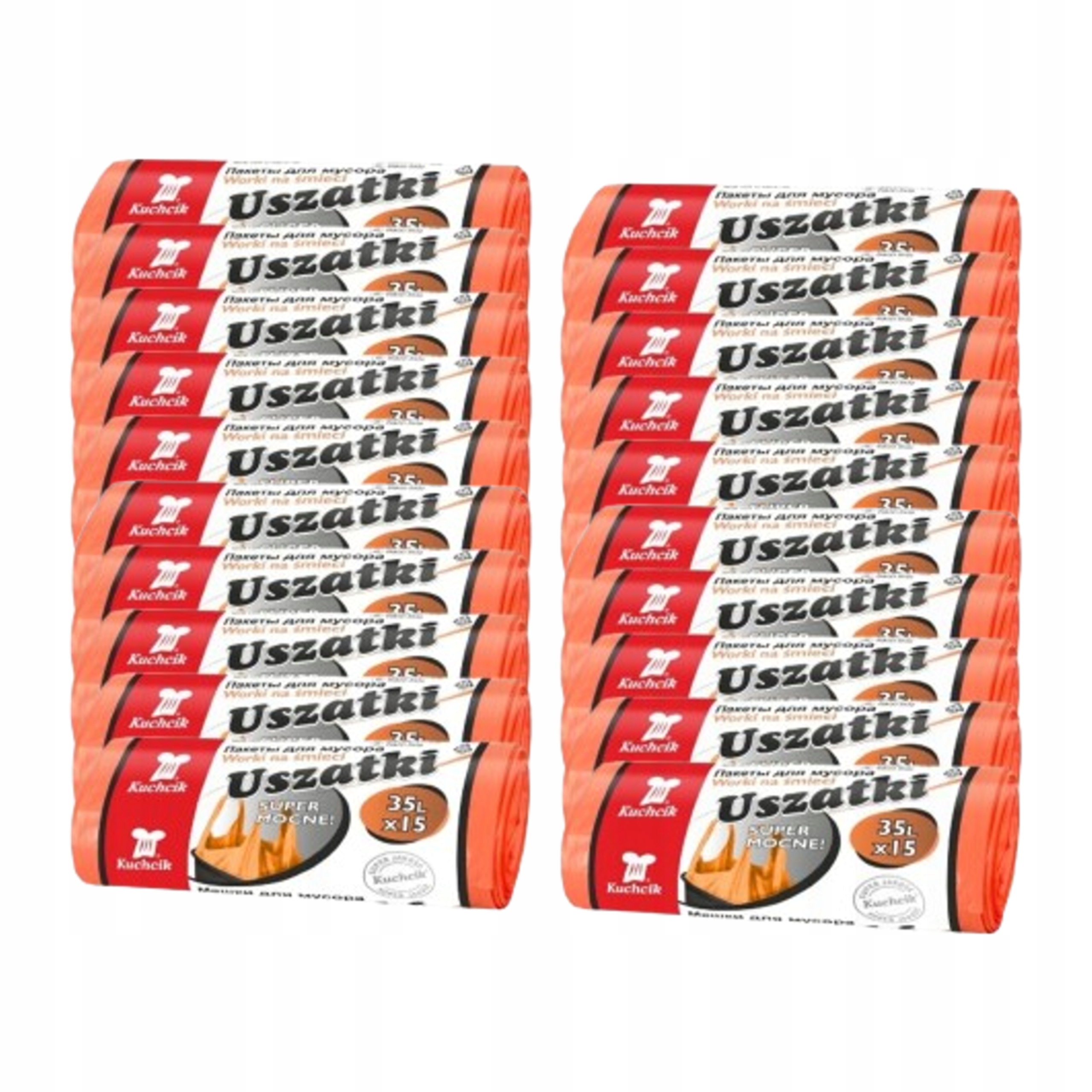 Pytle na odpadky Uszatki Kuchcik 35 l x 15 oranžové 20 kusů