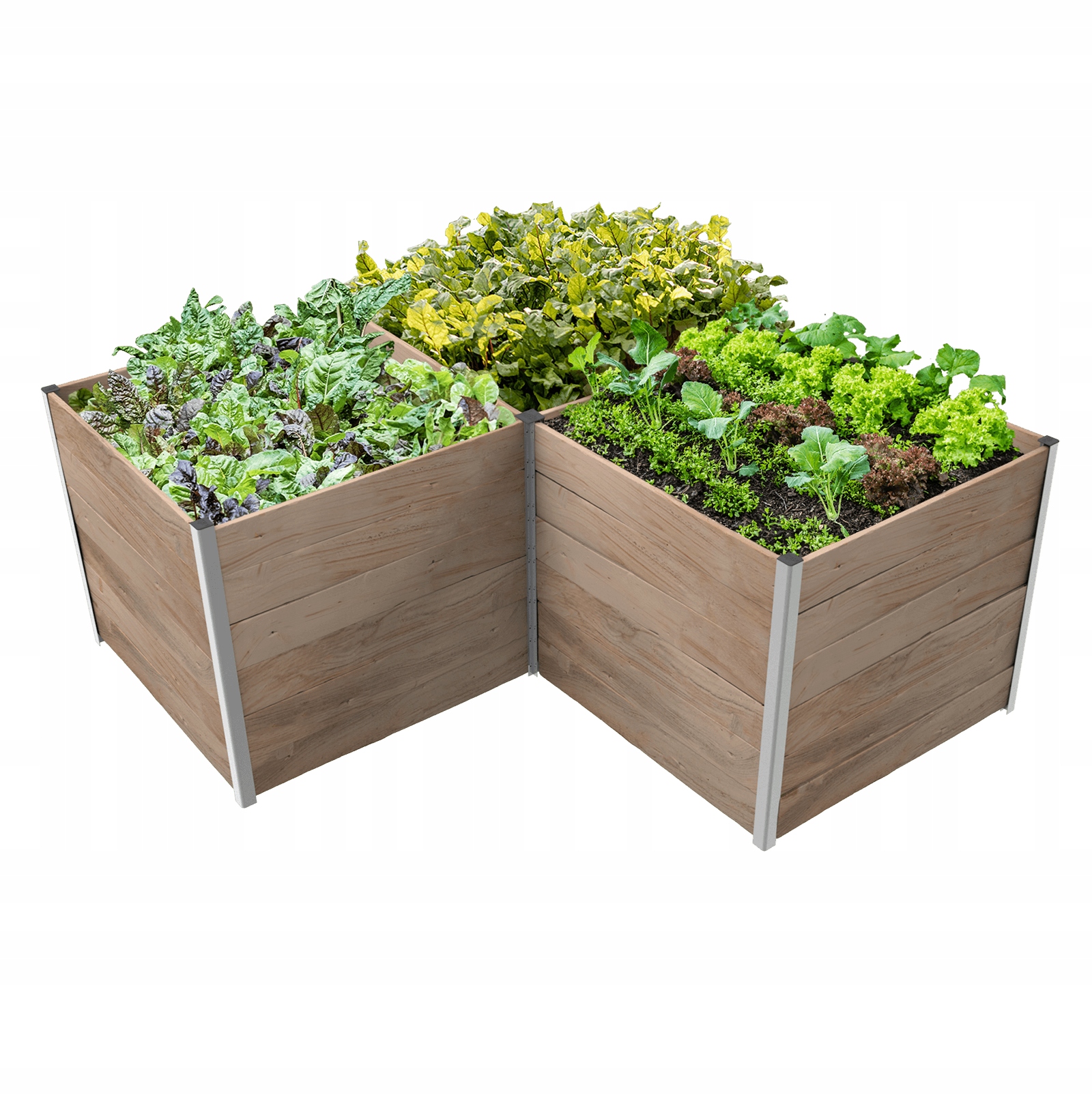 Modulárna vyvýšená vysoká záhonová záhradná skrinka 207x207x90H L