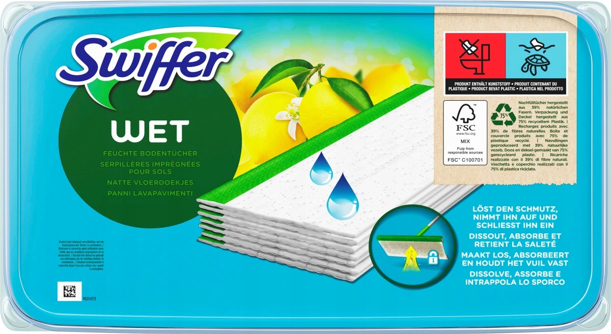 SWIFFER WET Влажные салфетки Швабры Вставки для пола 12 шт