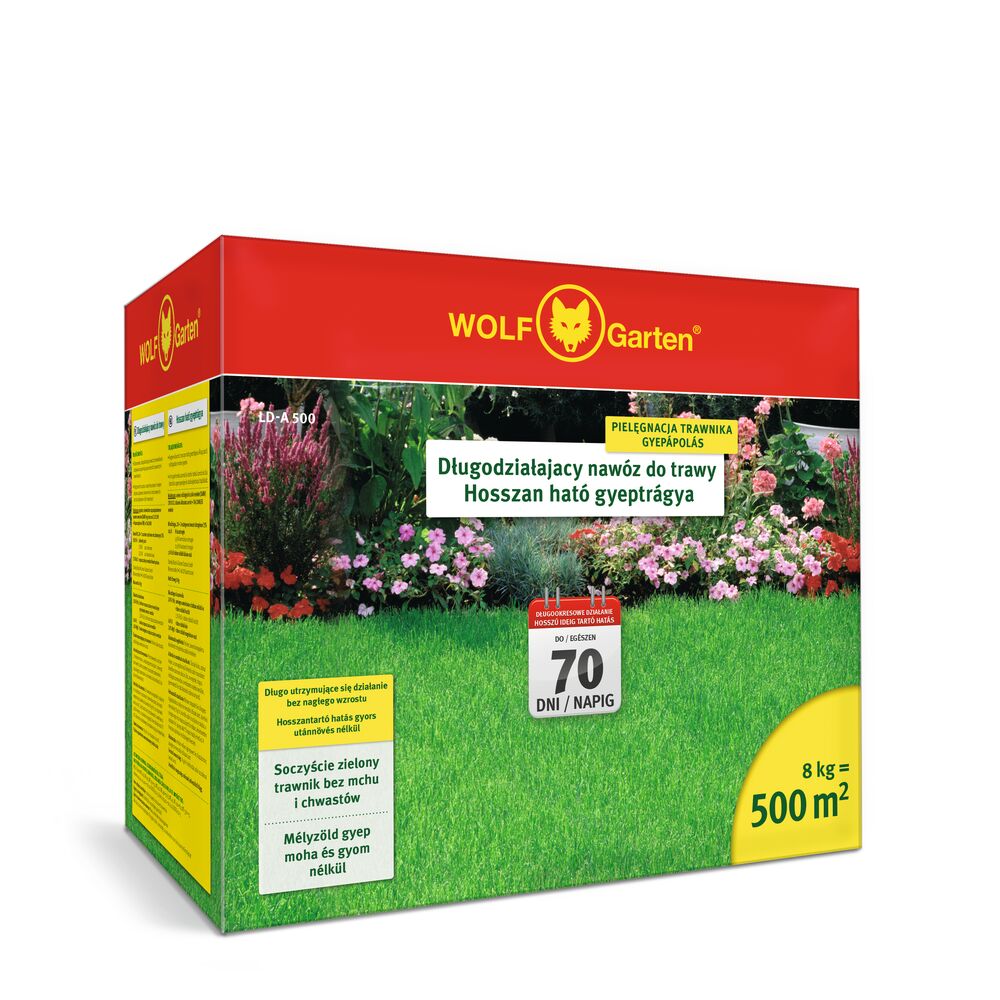 Nawóz długoterminowy do trawy Wolf-garten Ld-a 500 8kg 500m2 3836860