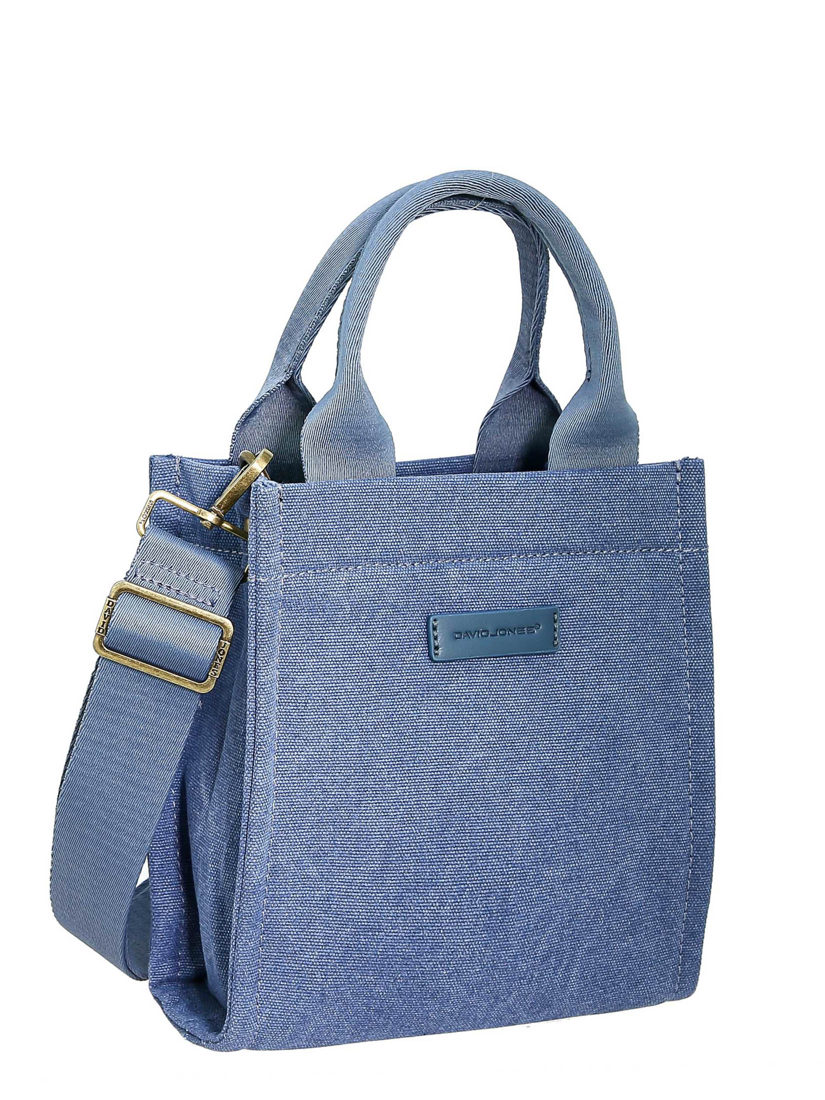 David Jones torebka damska kuferek mały płótno niebieski