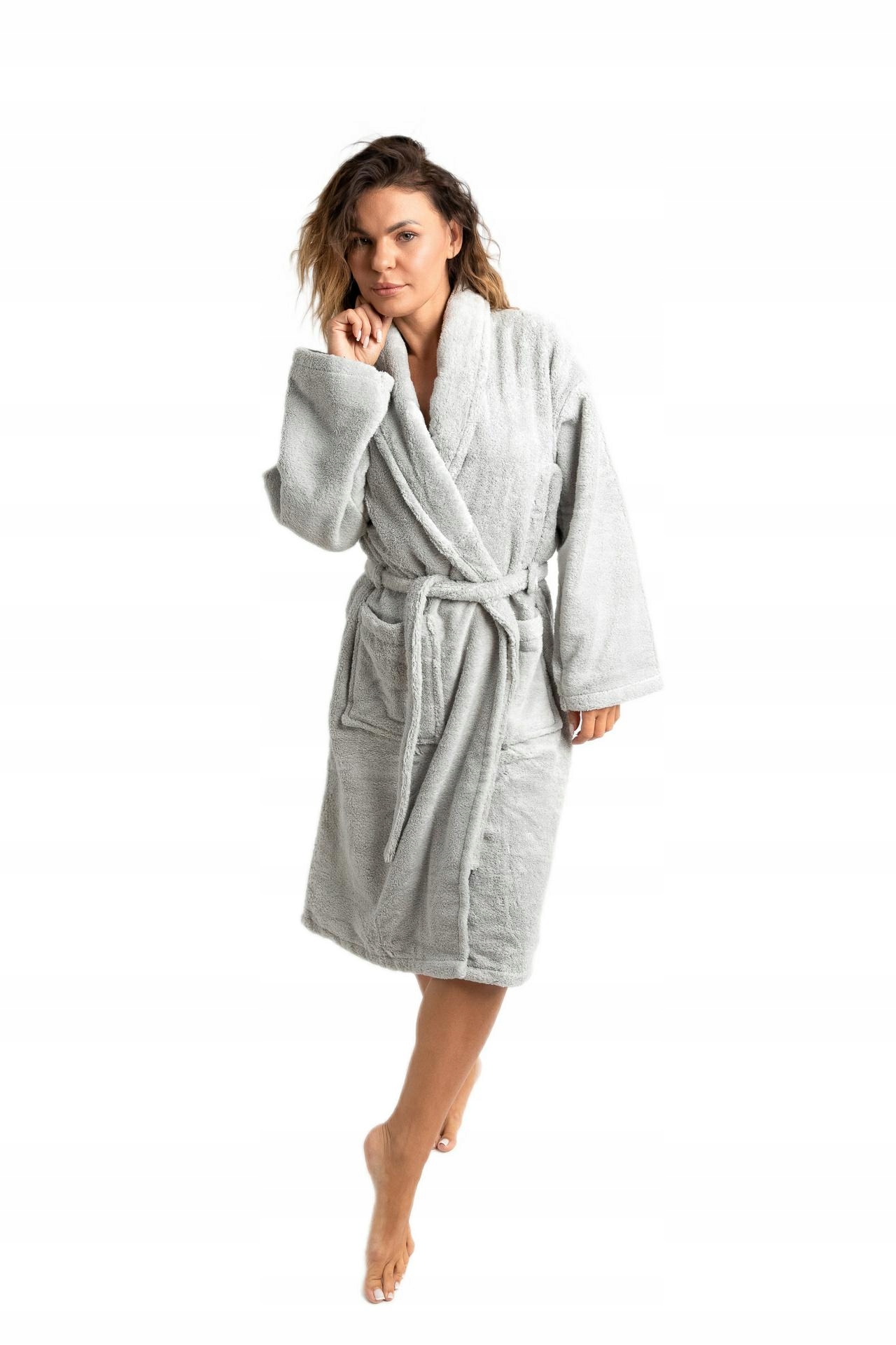 Froté župan unisex Lama Soft XL stříbrný 450 gsm ze 100% bavlny