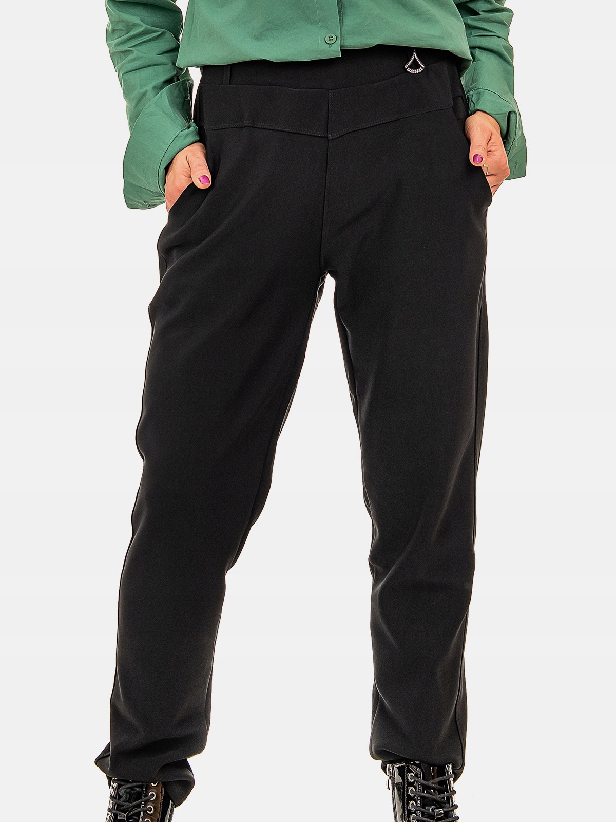 

Damskie Spodnie Klasyczne Czarne Plus Size 3XL/4XL