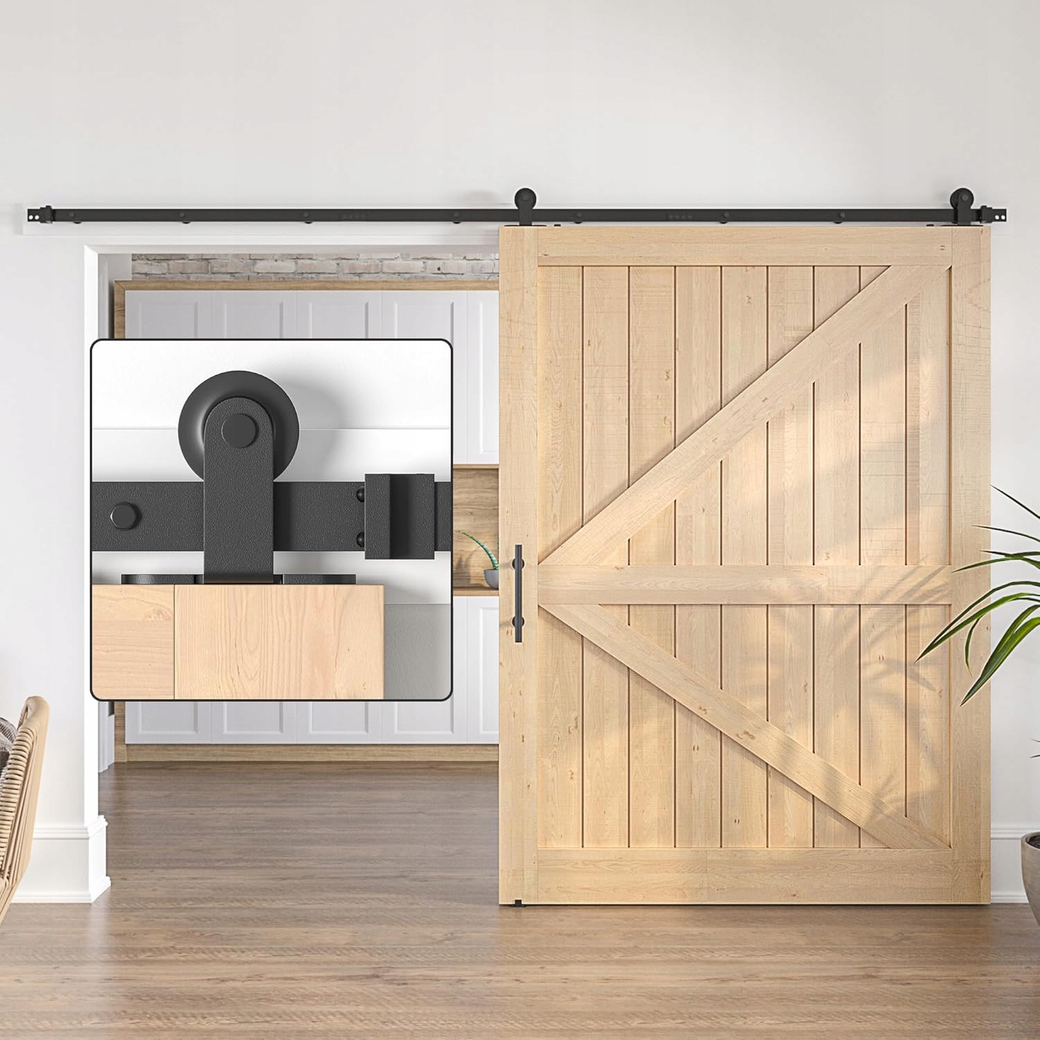 Systém posuvných dverí Barn Door Loft Koľajnica čierna Sada 335 cm