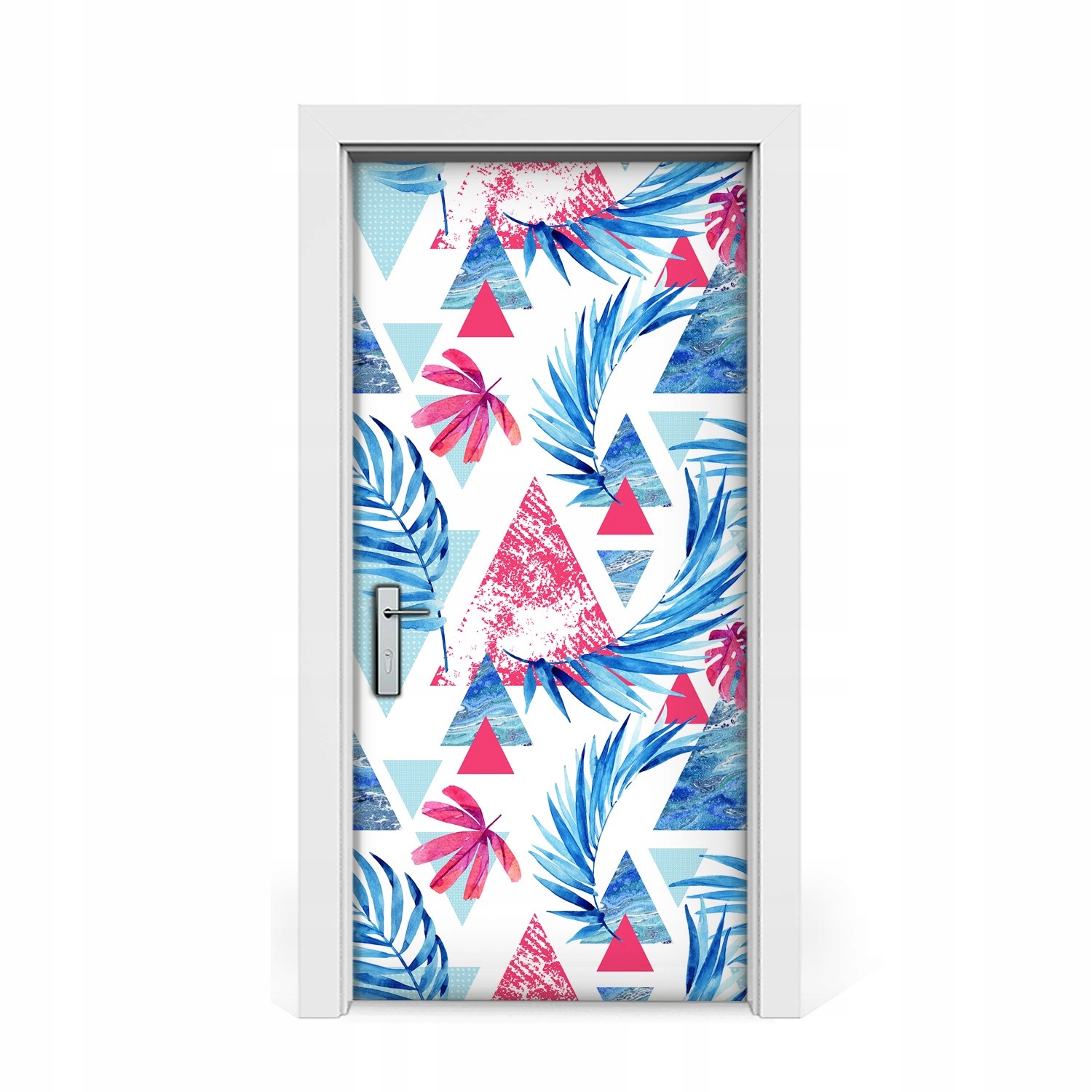 

Naklejka na drzwi okleina Liście i trójkąty 95x205