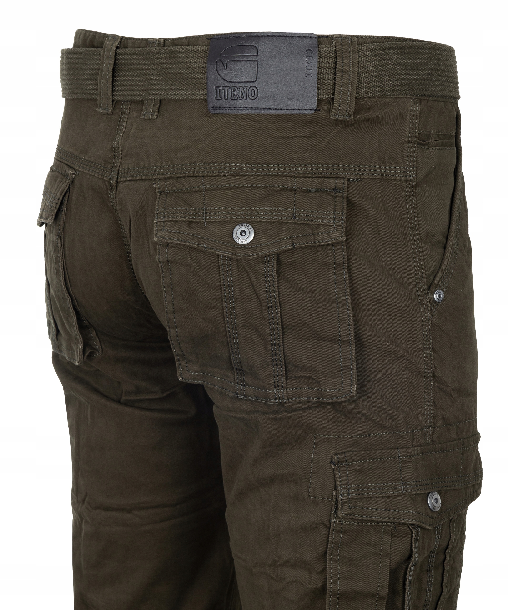 spodnie BOJÓWKI KHAKI ITENO PASEK GRATIS W31 82cm Rozmiar 31