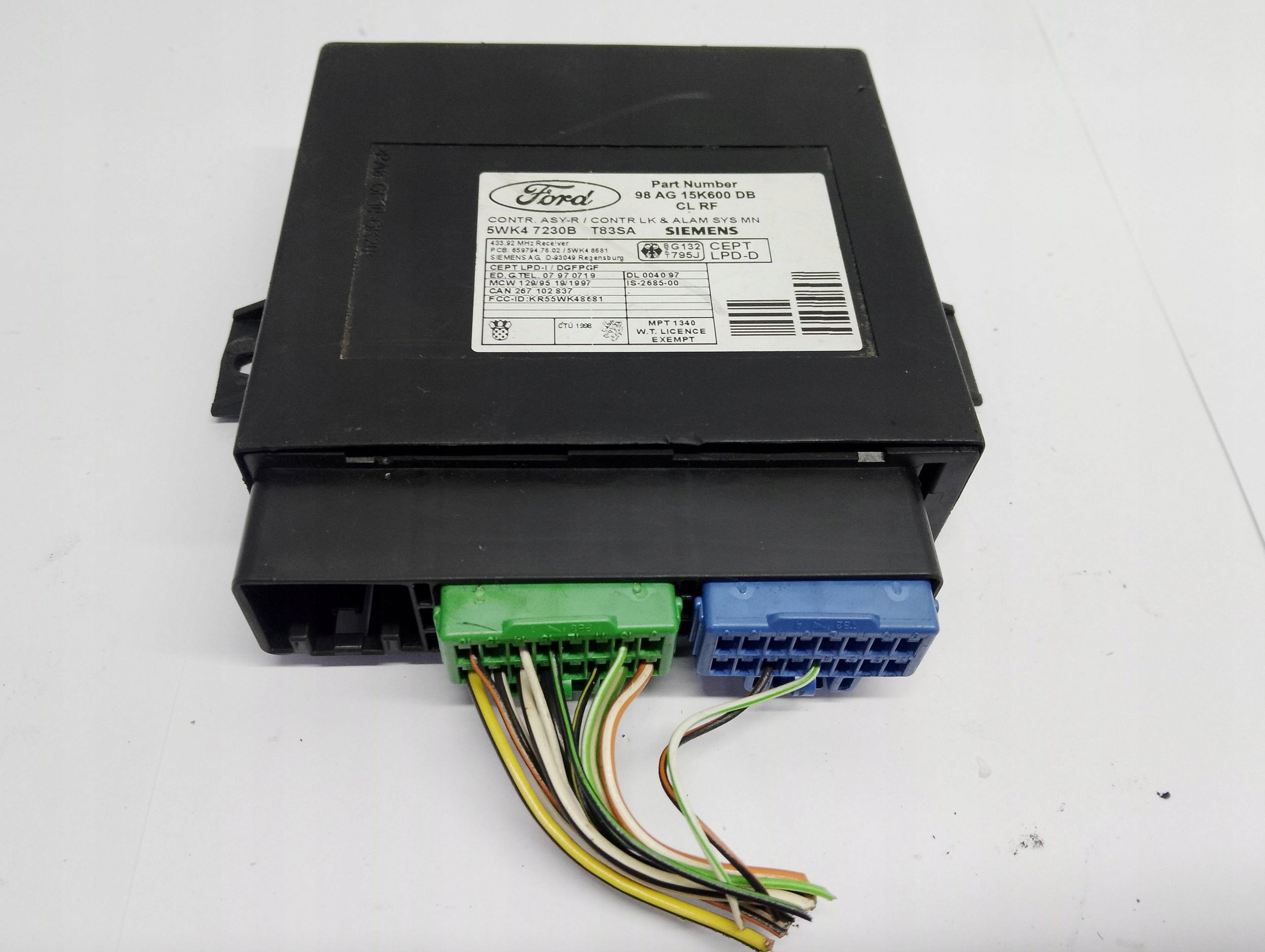 Unité commande confort Ford Mondeo MK2 98AG15K600DB 5WK47230B
