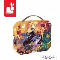 Puzzle w walizce Ogniste smoki 54 el. 5+ , Janod Kolekcja Puzzle