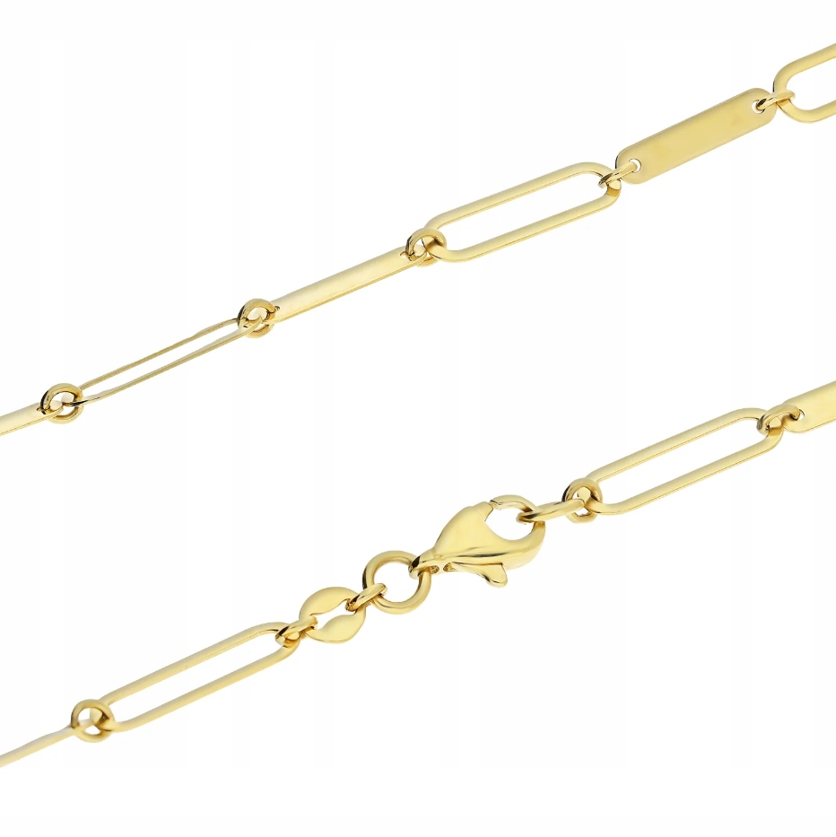 Módní zlatý dámský náhrdelník 585, moderní anker, velké články, dárek