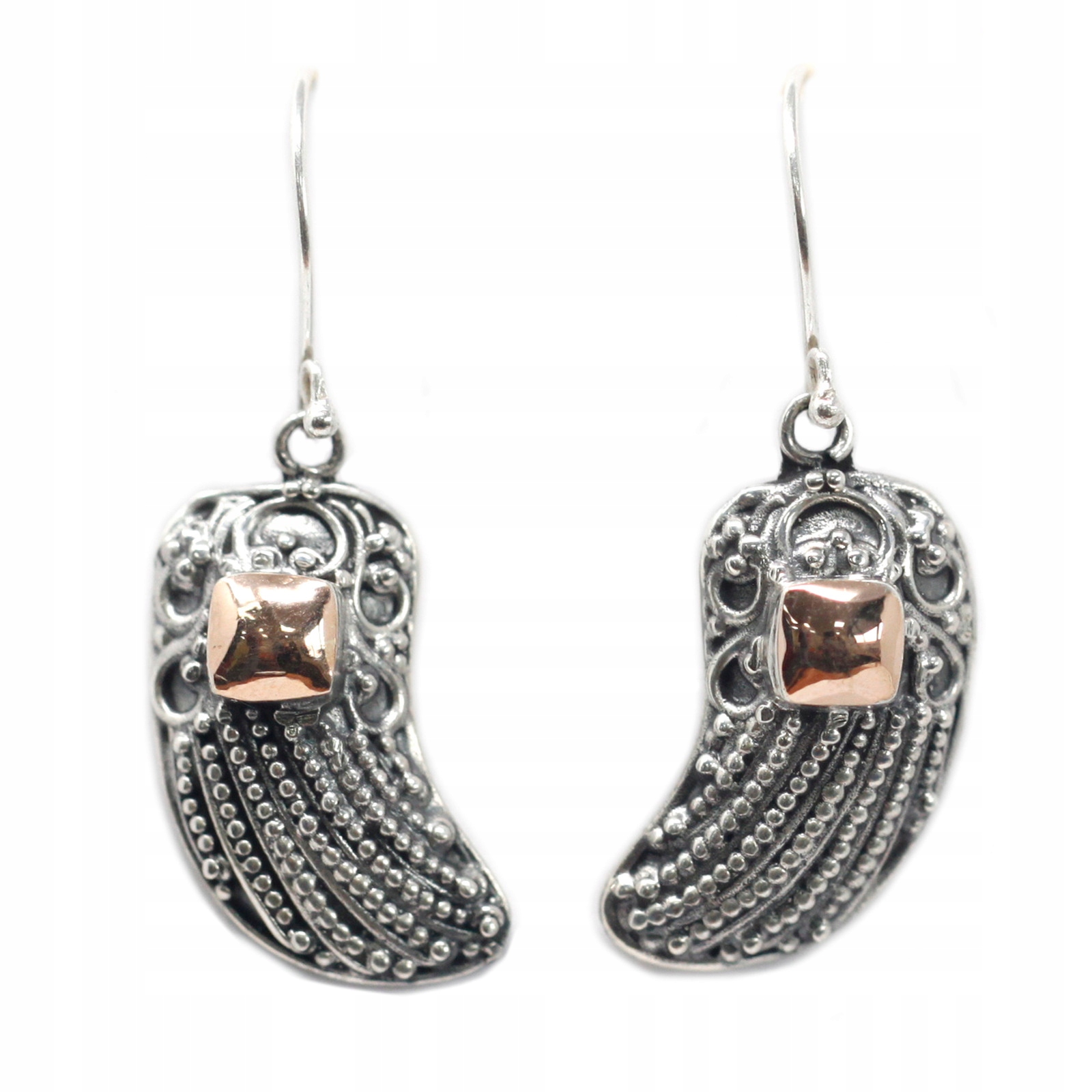 Stříbrné a zlaté Náušnice Angel Wings