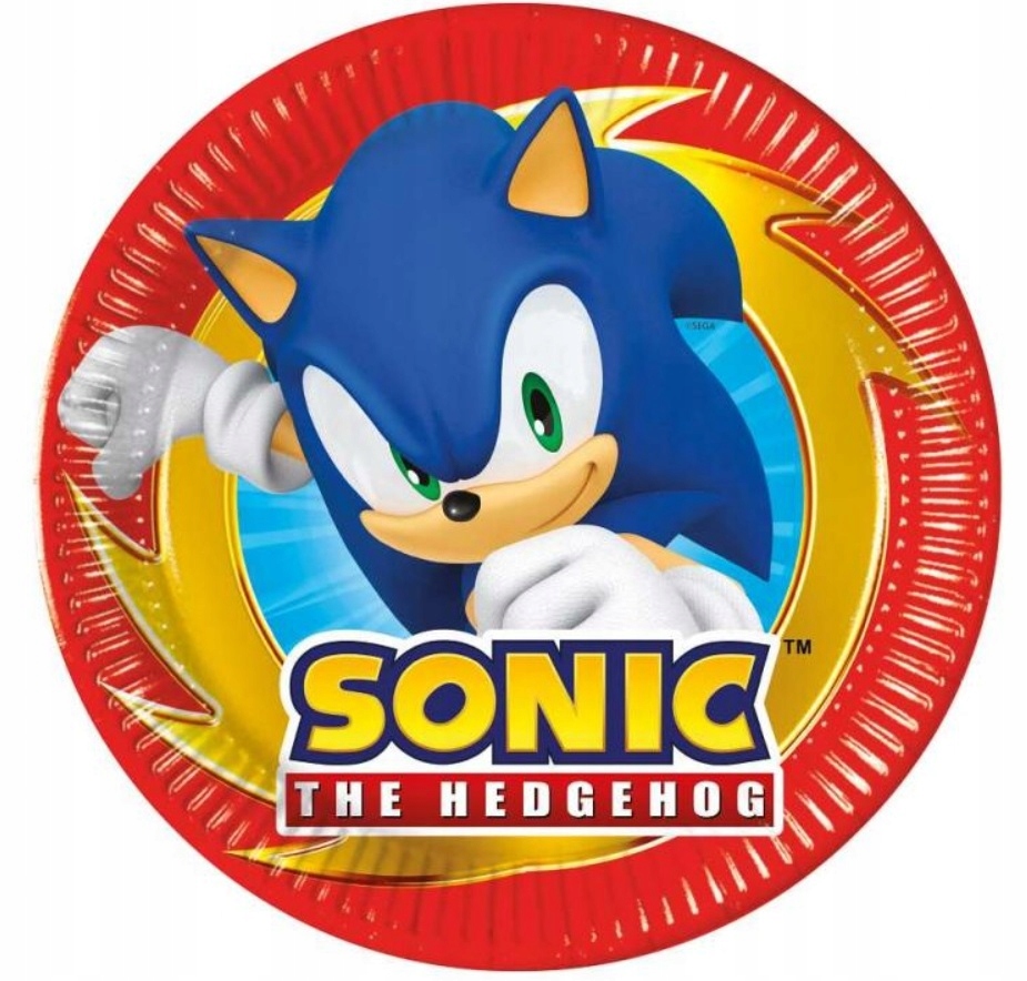 Talerzyki papierowe Sonic 8 sztuk 20 cm Urodziny EAN (GTIN) 5201184956465