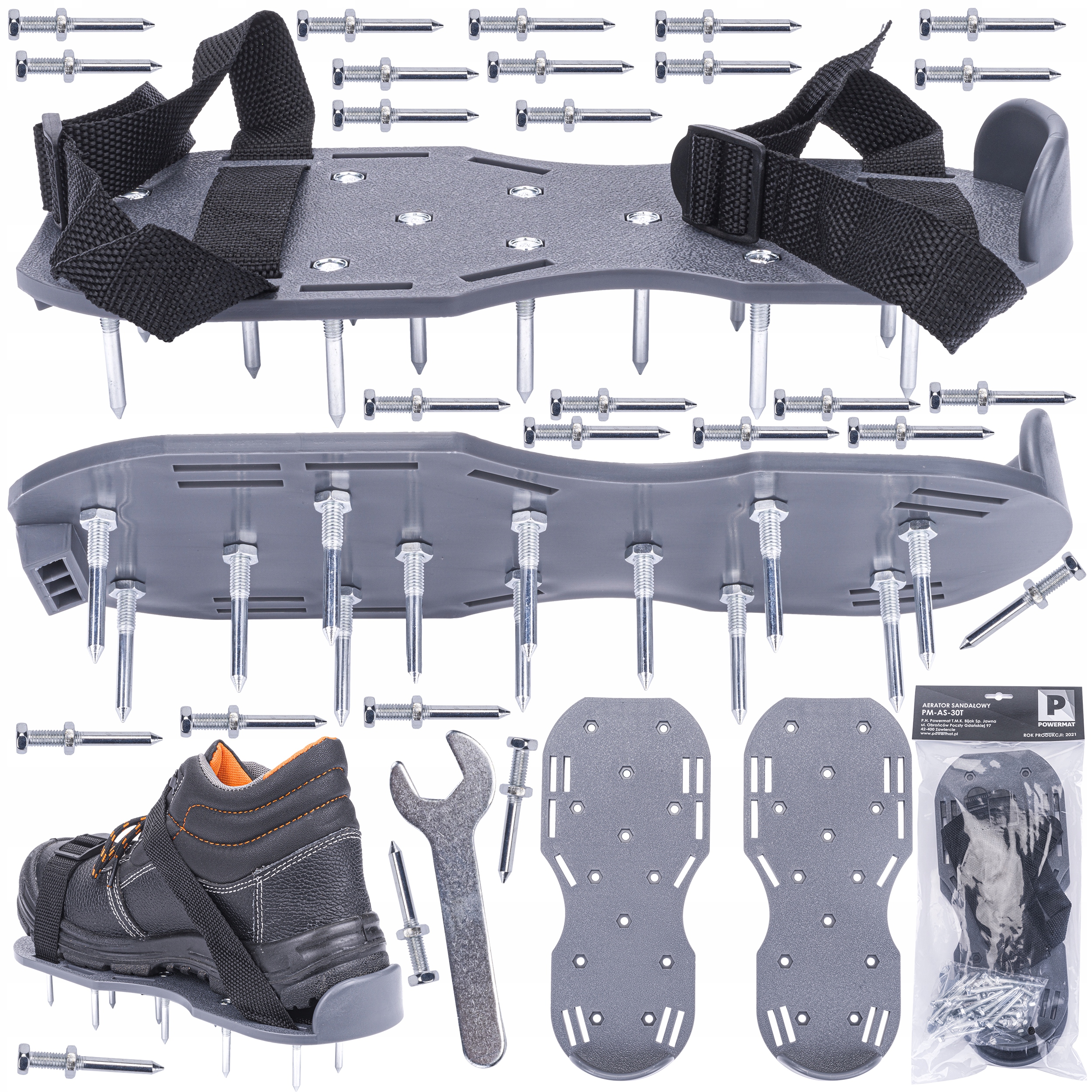 Aerator Ogrodowy Sandałowy Nakładki Na Buty Z KOLCAMI Uniwersalny Nakłuwacz Głębokość robocza max 42 mm