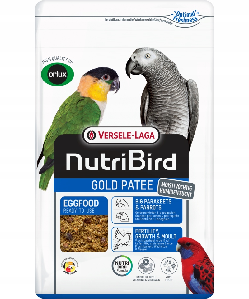 VLNutriBird Gold PateeBi Parakeets Parrots 10 kg pro střední a velké papoušky