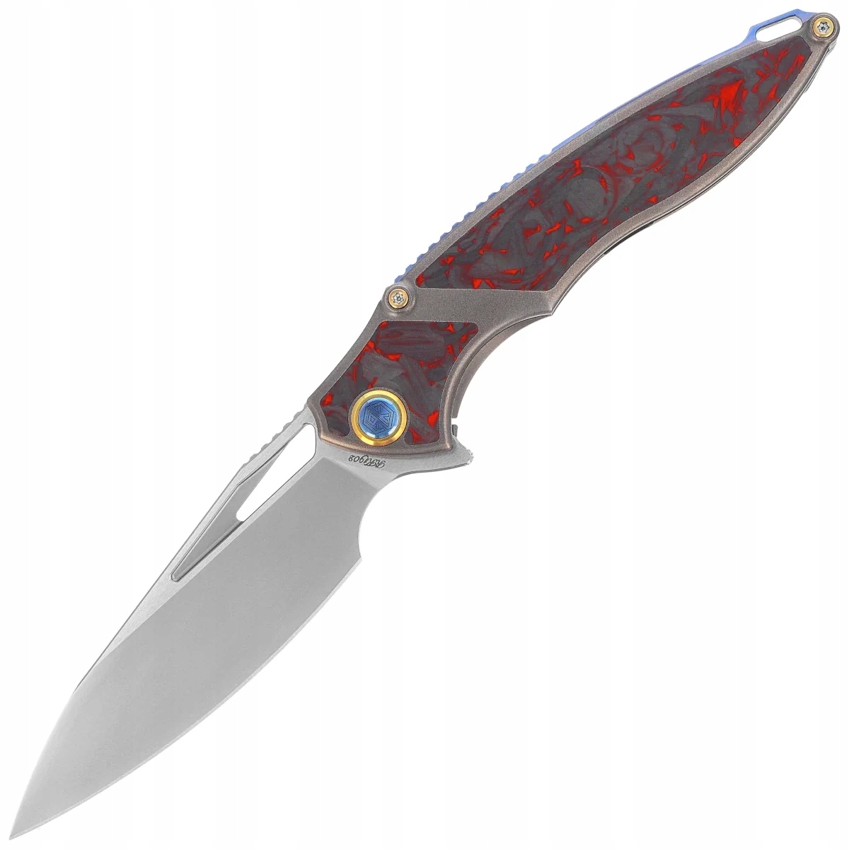 Nóż składany Edc RikeKnife Rk 1902 R/cf Stal Bead Blasted Böhler M390 Klips