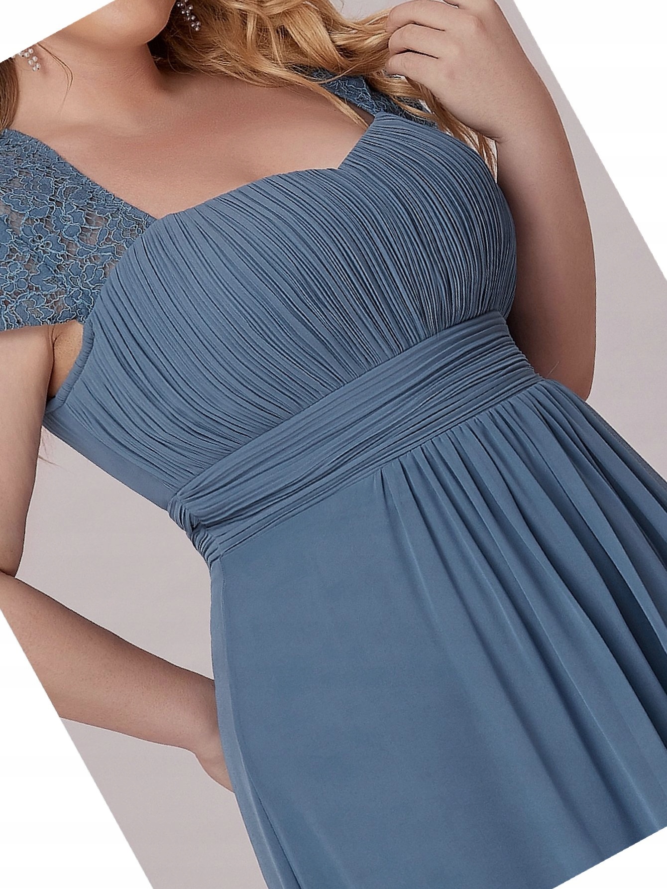 Šaty Krajkové Everpretty Blue Maksi Večerní Dusty Šifonové 6xl 52
