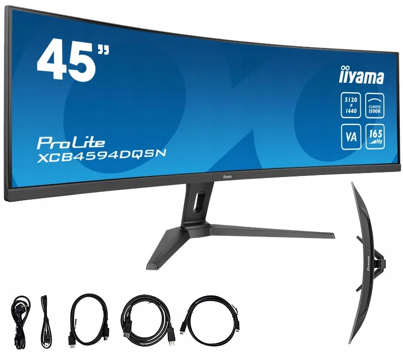 Monitor iiyama ProLite XCB4594DQSN-B1 45 zagięte Va Led 7.4K 165Hz 0.8ms