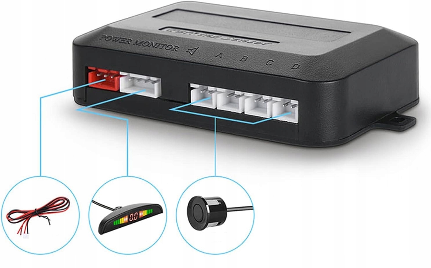 4 CZUJNIKI COFANIA PARKOWANIA WYŚWIETLACZ 22mm Model b-400