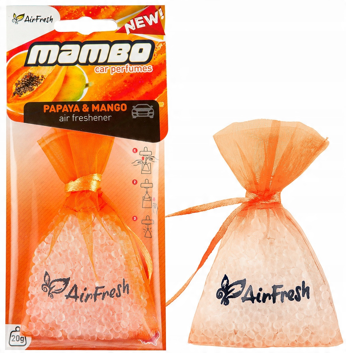 

Zawieszka woreczek AirFresh zapach Papaya I Mango
