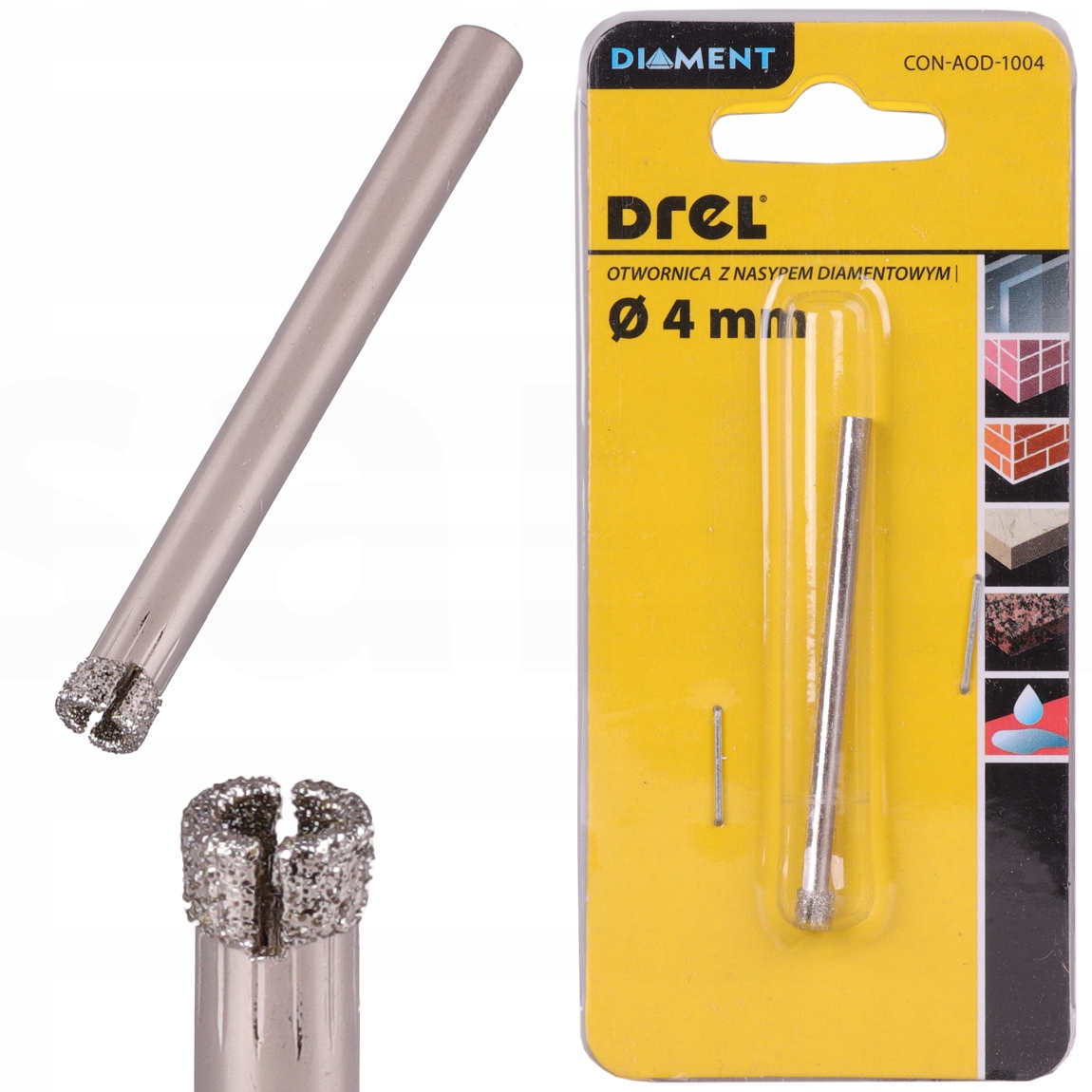 WIERTŁO DIAMENTOWE 4 mm OTWORNICA GRESU CERAMIKI