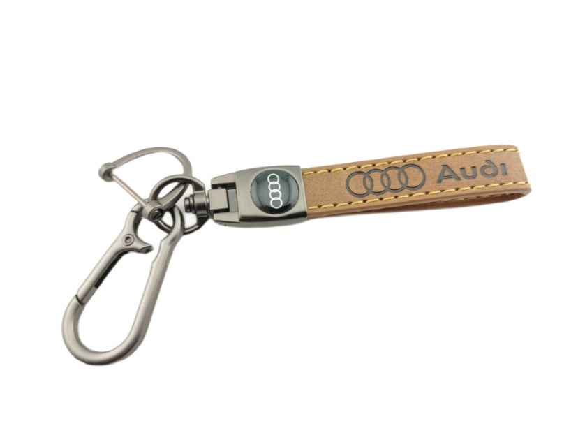 Audi Brelok Breloczek Skóra Jasny Brąz