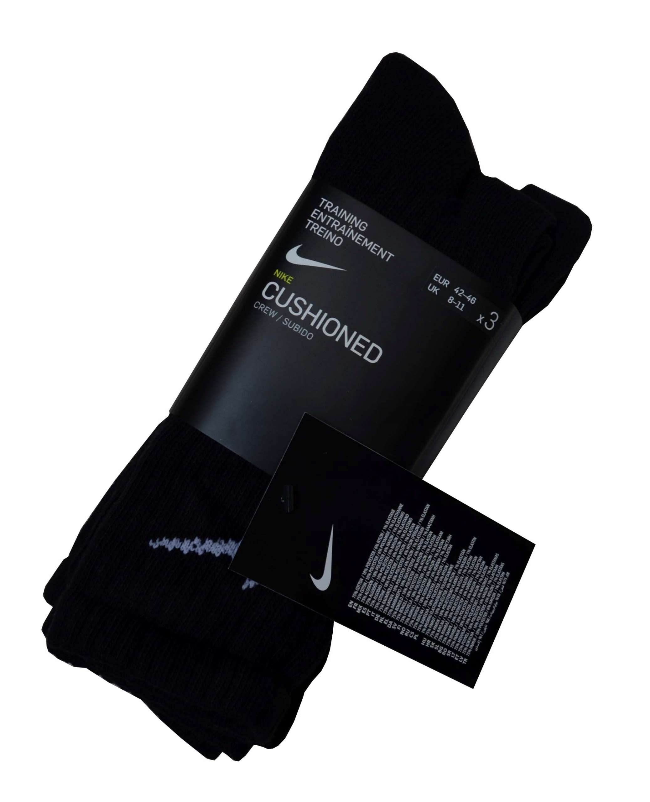 Skarpetki Nike długie EVERYDAY COTTON LIGHTWEIGHT CREW czarny rozmiar 38-42 Model Skarpety NIKE EVERYDAY długie
