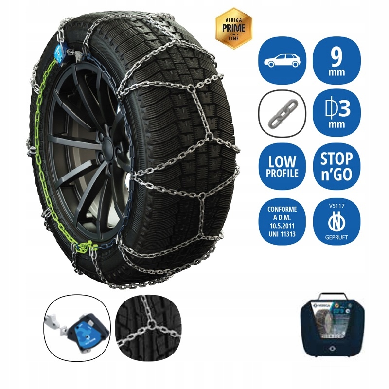 Snehové reťaze Veriga Stop&go 9mm 130KN Automatický napínač Certifikát