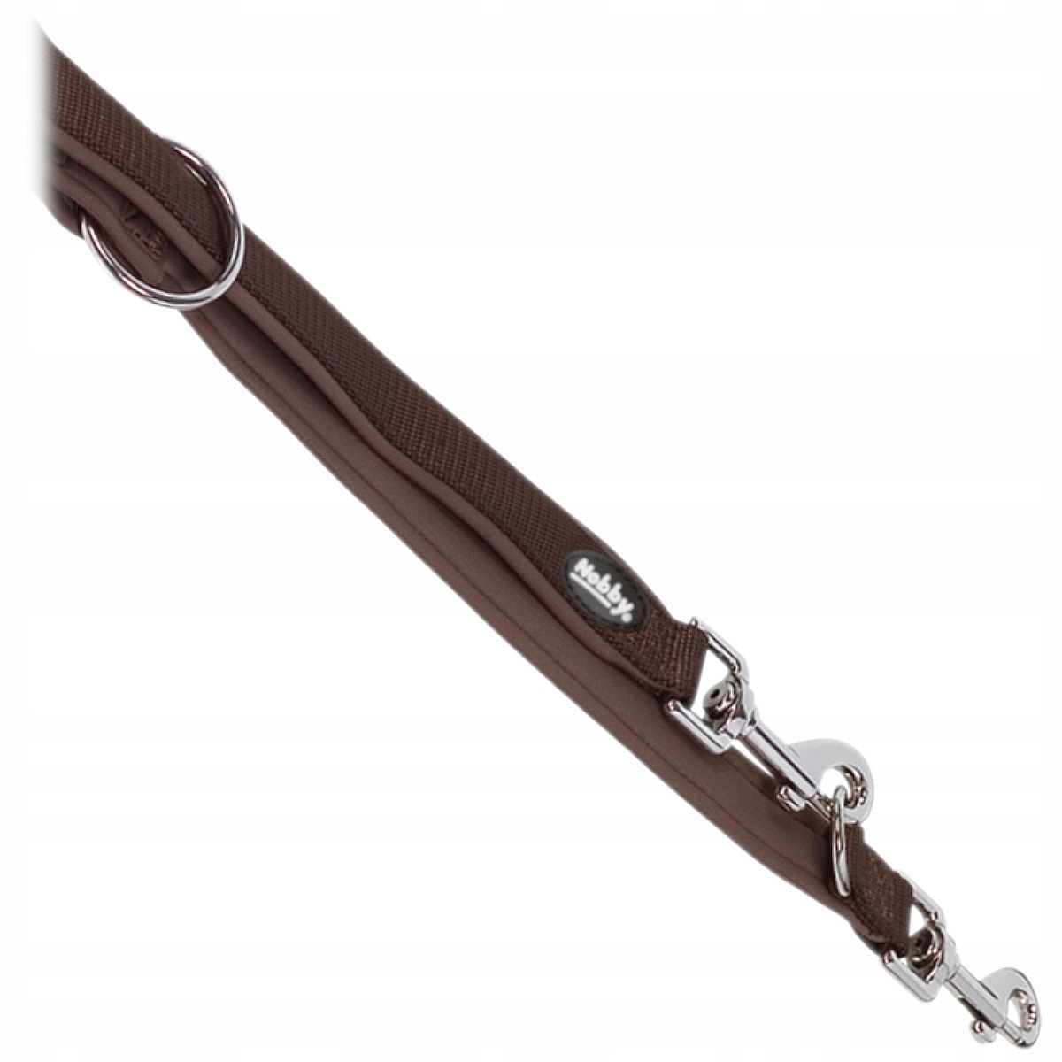 Smycz Nobby taśma neopren Classic Preno 200cm 25/35 przepinana brązowa