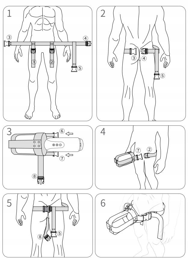 BDSM Pas Do Unieruchamiania Masturbator Bondage SM Sztuczna Pochwa Zabawka — miniatura 2