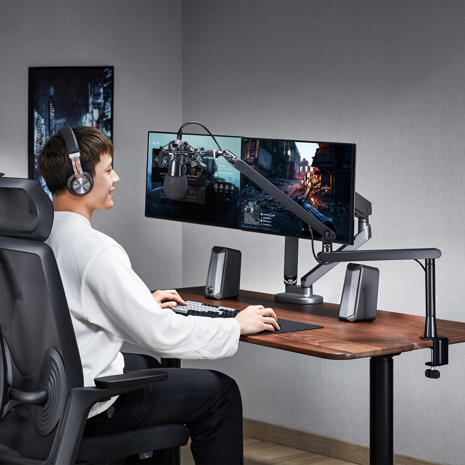 Profesjonalny statyw biurkowy do mikrofonu ramię uchwyt uniwersalny czarny Marka Maclean Brackets