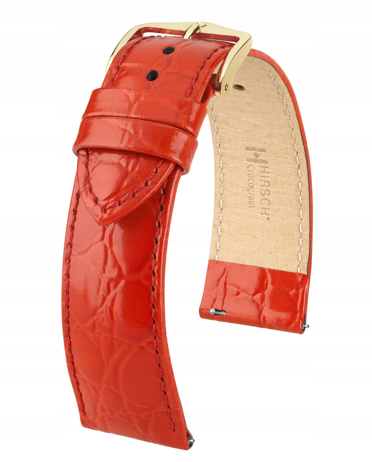Červený Kožený Řemínek Pro Dámské Hodinky Hirsch Crocograin M 12 mm