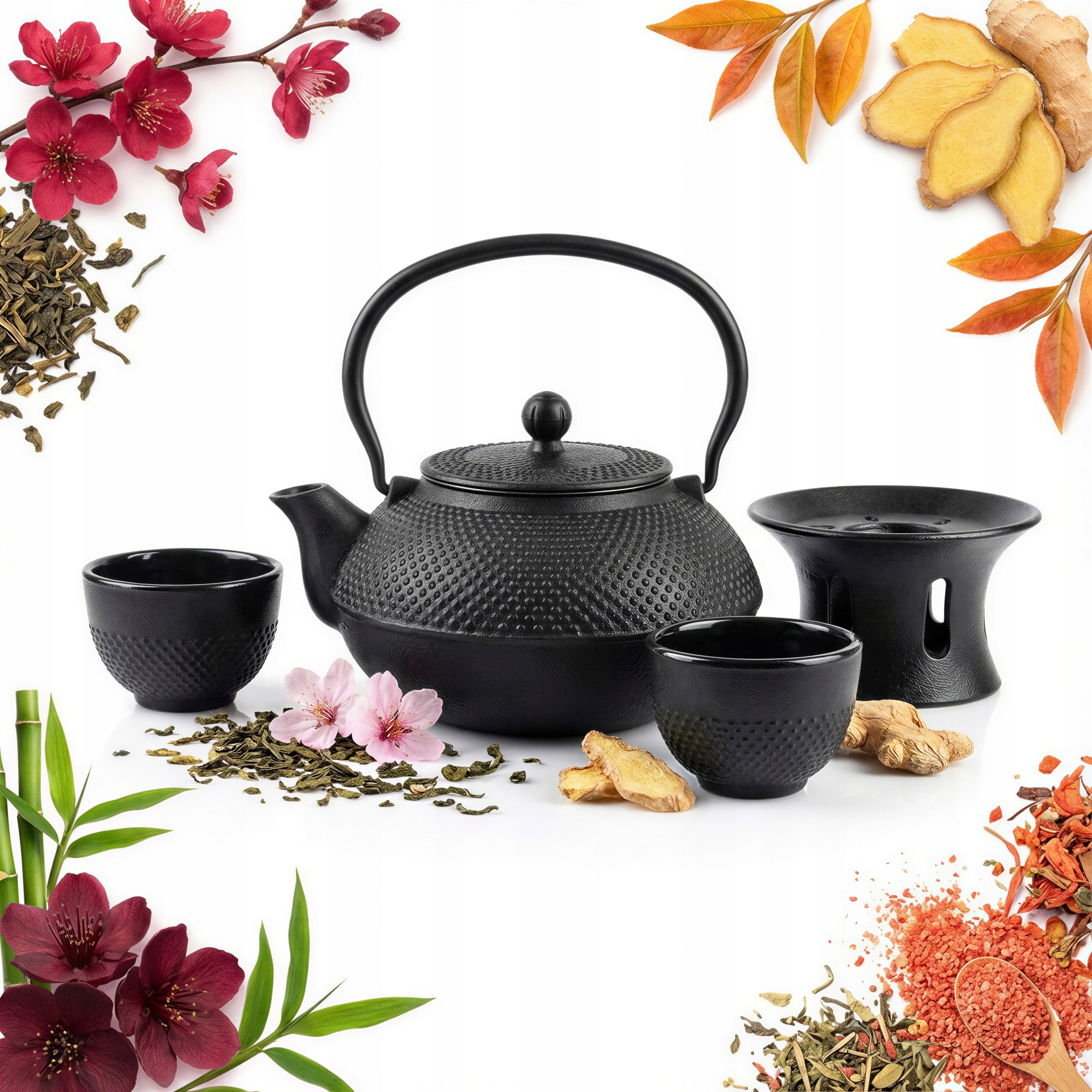 Lúhovač 1,5L Imbyrk 2x Šálky Liatinový Na Čaj Ohrievač Liatinový