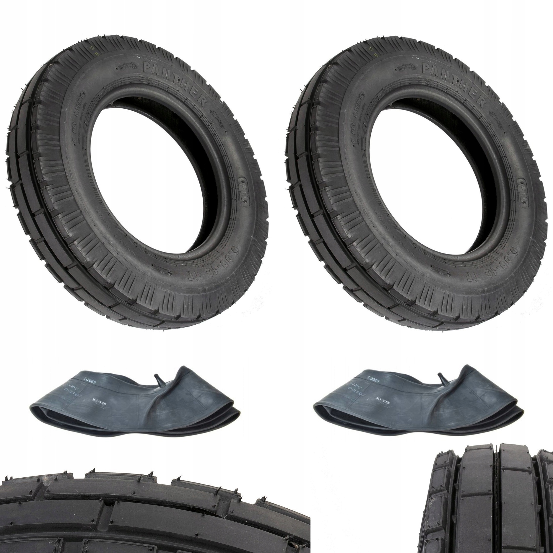 2X Predná Pneumatika Pneumatika Ursus C-360 C-330 MF3 T-25 6.00X16 8PR Pneumatiky 6-16