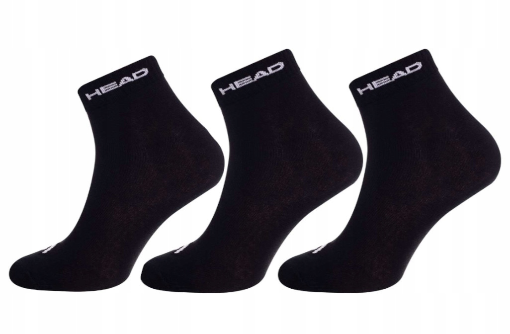 HEAD Ponožky Quarter Black 3-pack 35-38