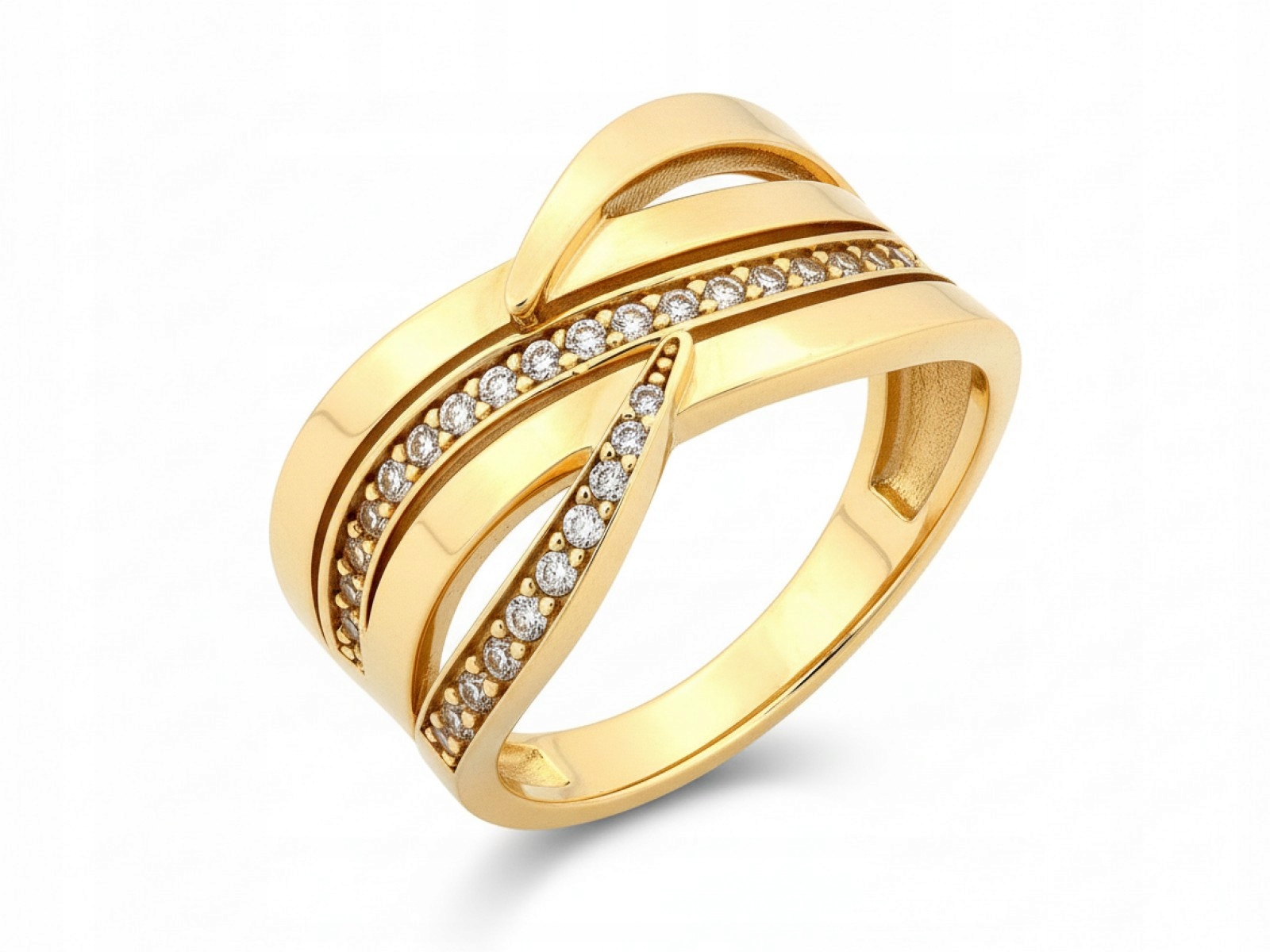 Ženský prstýnek ve zlatém provedení 585, lesklý, ideální jako dárek