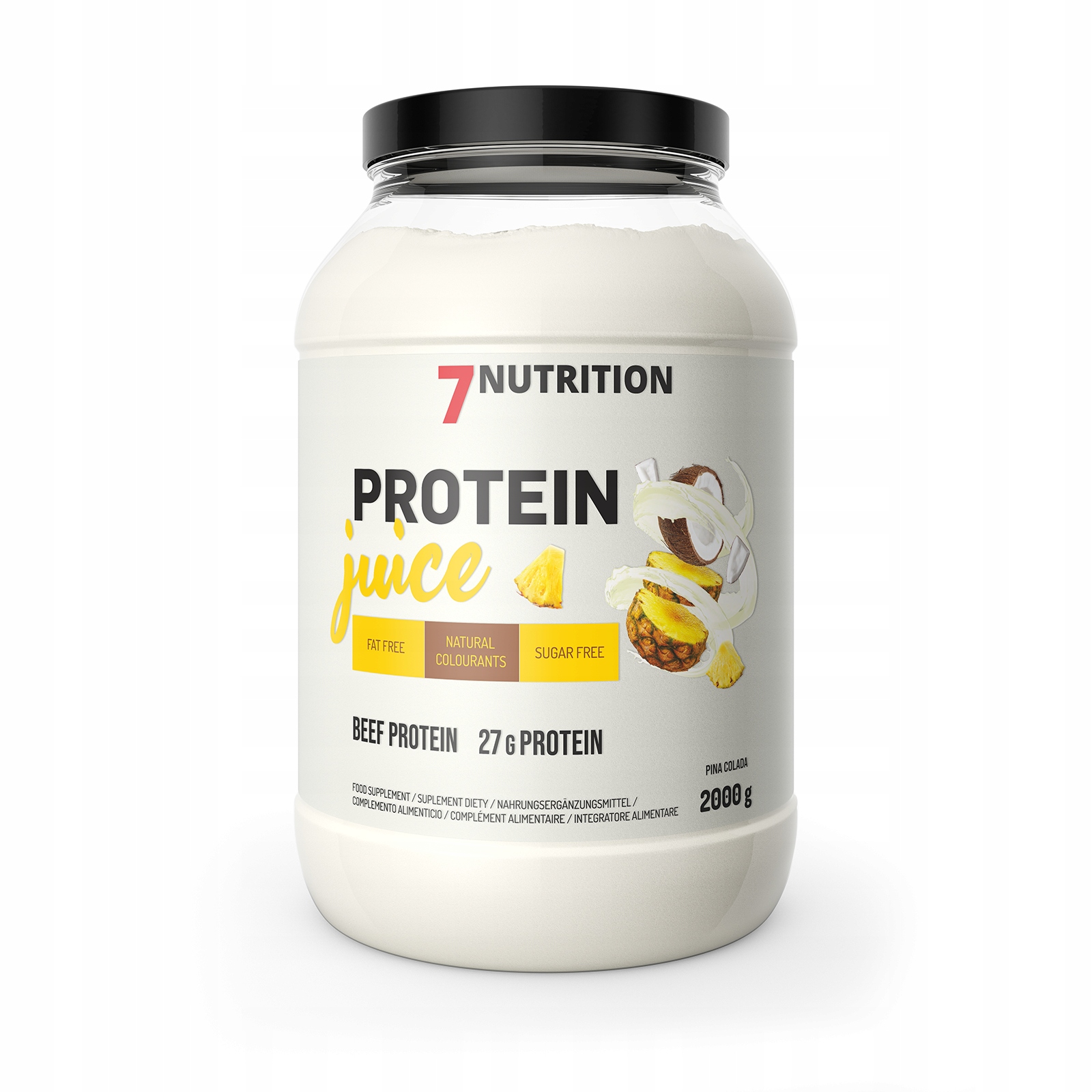 7Nutrition Protein Juice 2000 g hovězí protein, bez laktózy, bez mléka [Příchuť Pina]