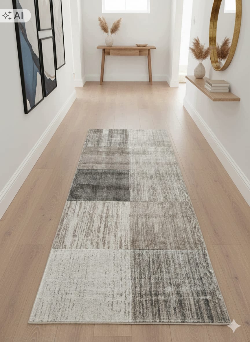 Koberec do obývacího pokoje 100 x 250 cm, vícebarevný, měkký vlas, plyšový